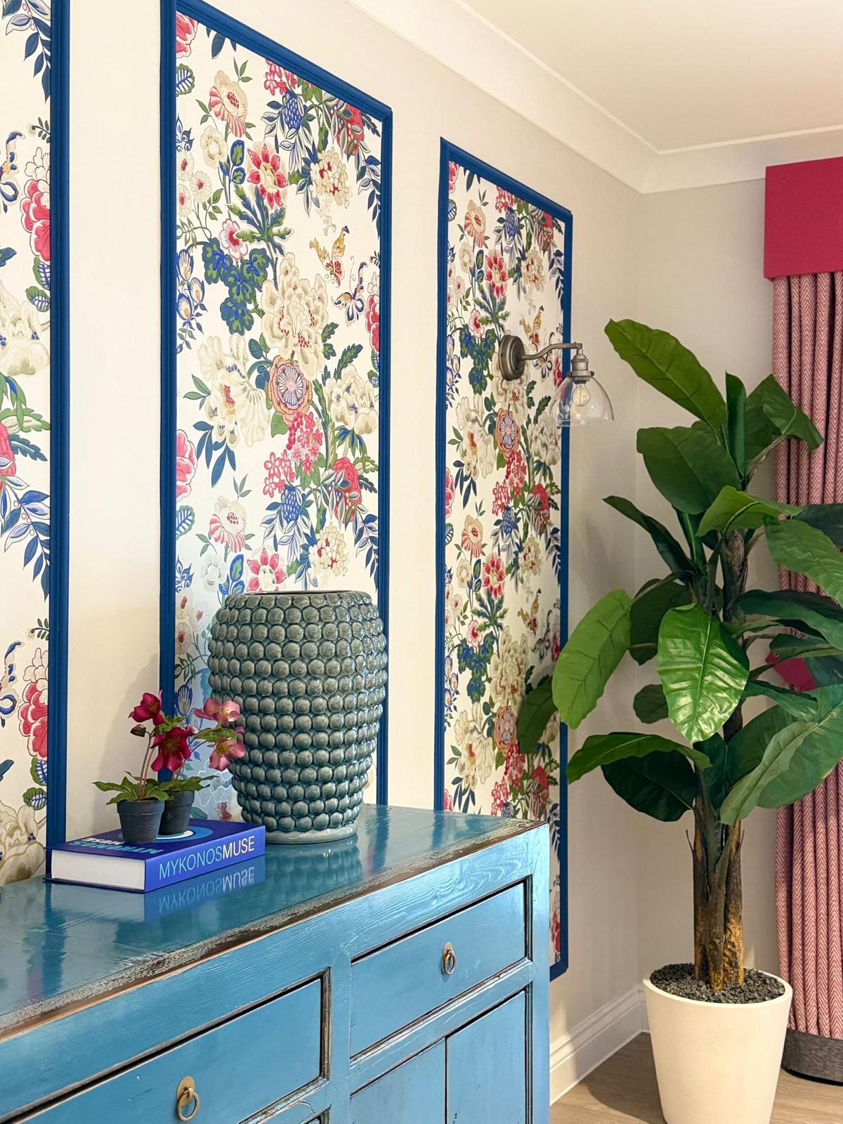 Floral-themed hallway at Oadby Manor